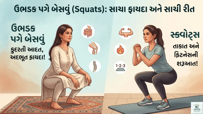 ઉભડક પગે બેસવાના (Squats) સાચા ફાયદા અને સાચી રીત.