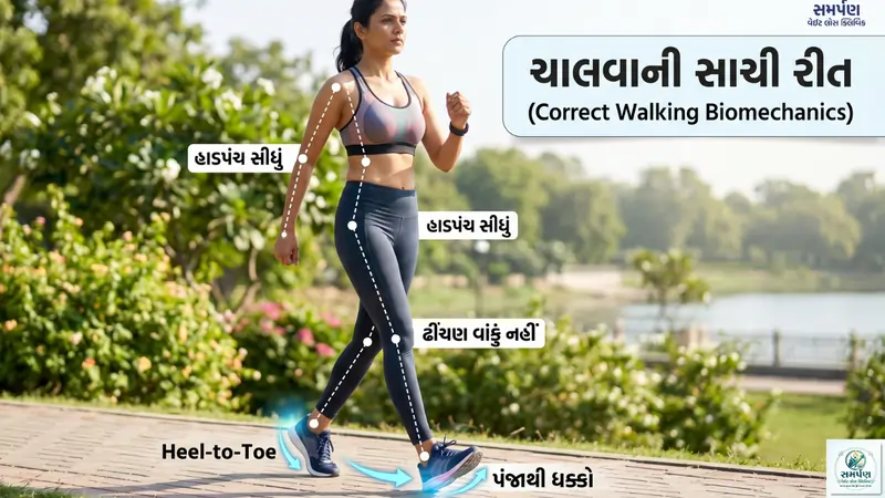 ચાલવાની સાચી રીત (Correct Walking Biomechanics) જાણો