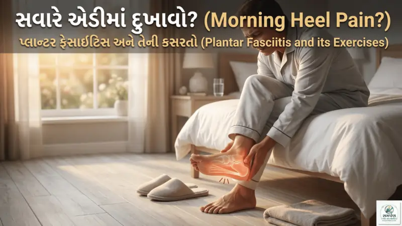 સવારે ઊઠતી વખતે એડીમાં થતા દુખાવા (Plantar Fasciitis) ની કસરતો.