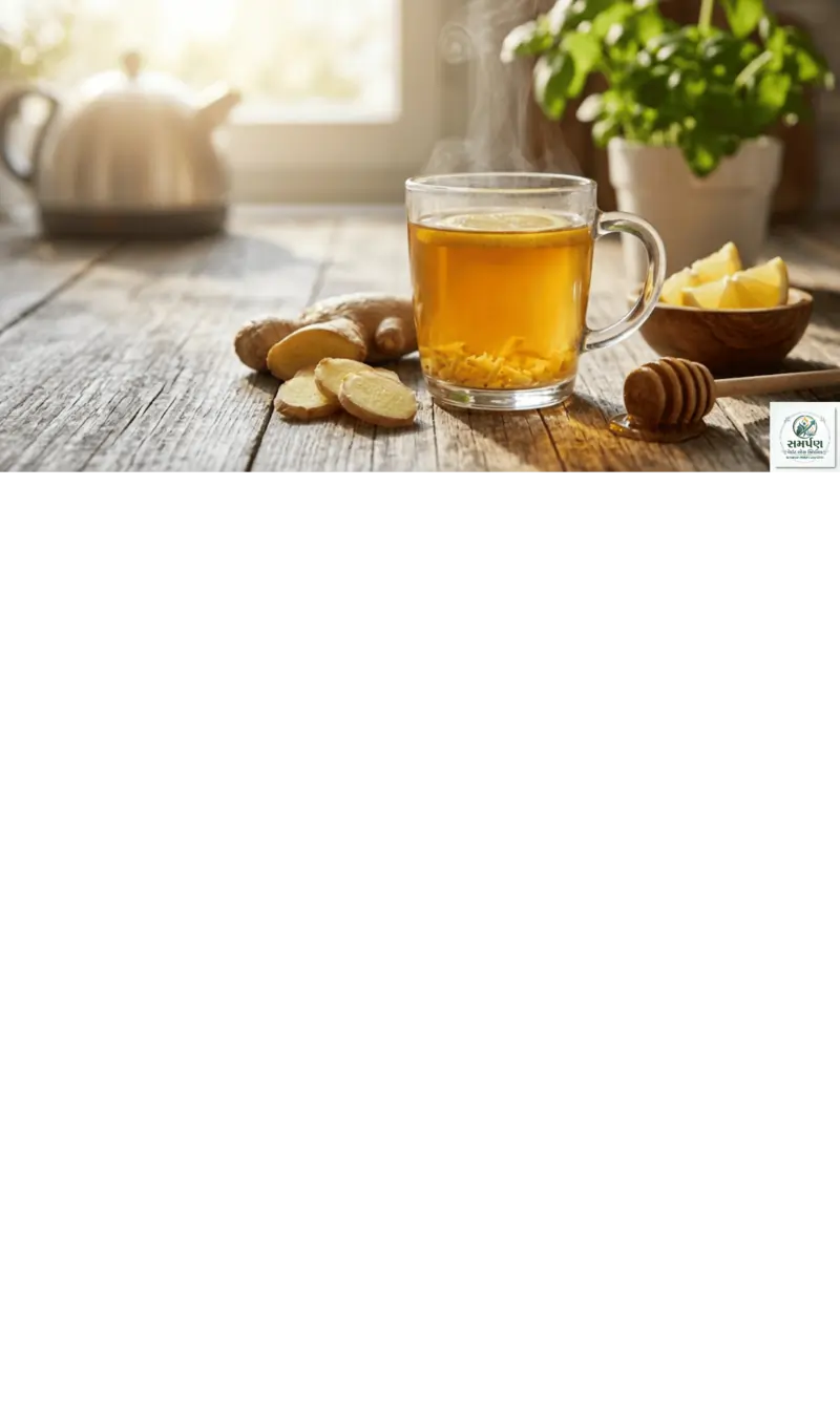 આદુ (Ginger) નો રસ અને ગરમ પાણી: મેટાબોલિઝમ વધારવાનો રામબાણ ઉપાય.