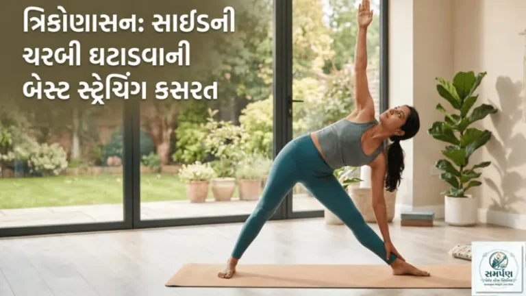 . ત્રિકોણાસન: સાઈડની ચરબી (Love handles) ઘટાડવાની બેસ્ટ સ્ટ્રેચિંગ કસરત.