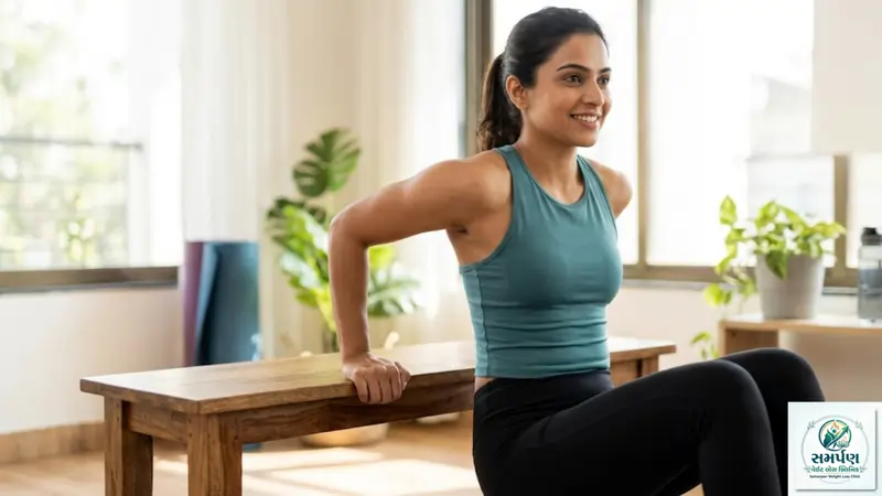 લટકતા હાથ (Flabby Arms/Bat Wings) ની ચરબી ટાઈટ કરવાની કસરતો.