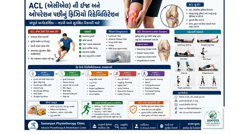 એસીએલ (ACL) ની ઇજા અને ઓપરેશન પછીનું ફિઝિયો રિહેબિલિટેશન.