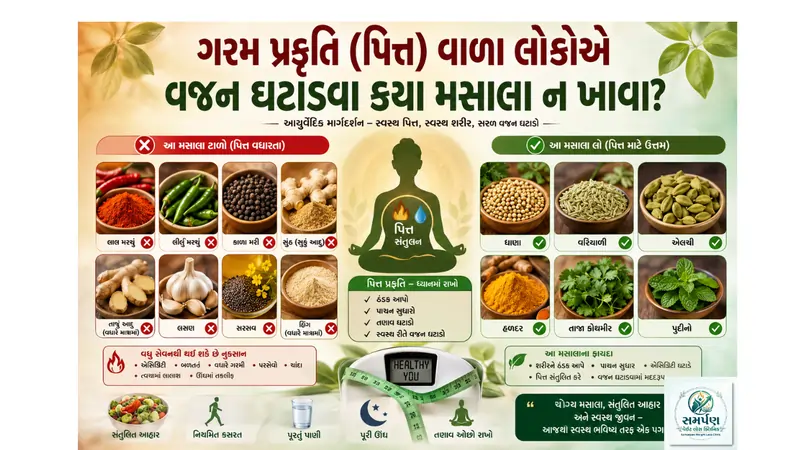 ગરમ પ્રકૃતિ (પિત્ત) વાળા લોકોએ વજન ઘટાડવા કયા મસાલા ન ખાવા?