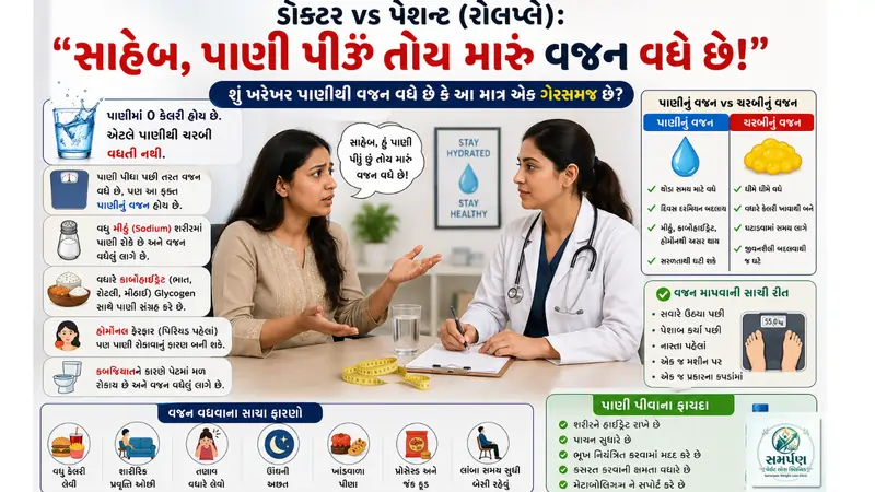 ડૉક્ટર vs પેશન્ટ (રોલપ્લે): "સાહેબ, પાણી પીઉં તોય મારું વજન વધે છે!"