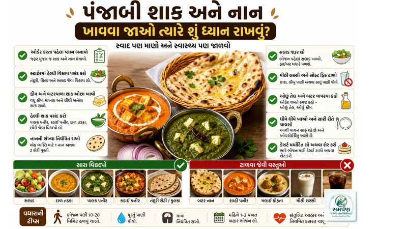 પંજાબી શાક અને નાન ખાવા જાઓ ત્યારે શું ધ્યાન રાખવું?