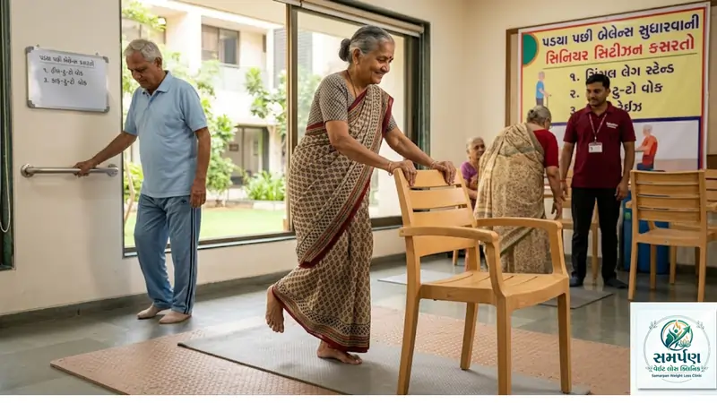 . પડ્યા પછી (Fall Prevention) બેલેન્સ સુધારવાની સિનિયર સિટીઝન કસરતો.