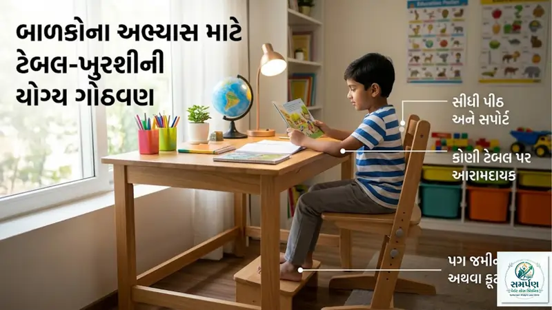. બાળકોના અભ્યાસ માટે ટેબલ-ખુરશીની યોગ્ય ગોઠવણ કેવી રીતે કરવી.
