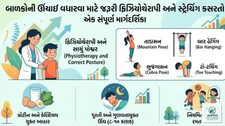. બાળકોની ઊંચાઈ વધારવા માટે જરૂરી ફિઝિયોથેરાપી અને સ્ટ્રેચિંગ કસરતો.