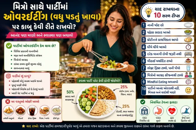 મિત્રો સાથે પાર્ટીમાં જતી વખતે ઓવરઈટીંગ (વધુ પડતું ખાવા) પર કાબૂ કેવી રીતે રાખવો