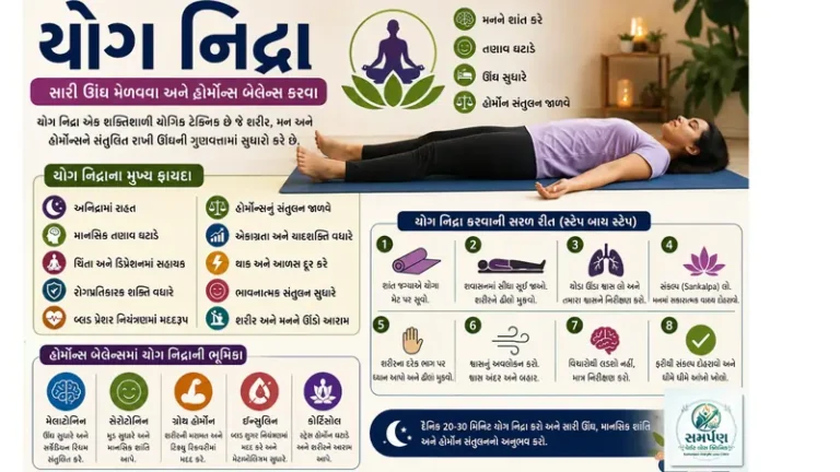 . યોગ નિદ્રા: સારી ઊંઘ મેળવવા અને હોર્મોન્સ બેલેન્સ કરવા.