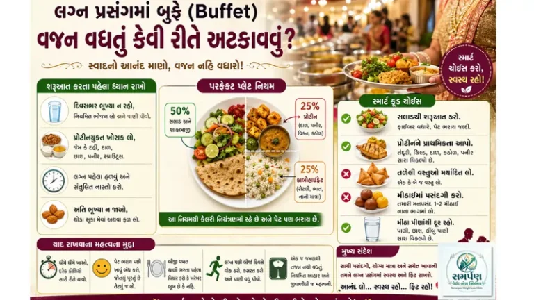 . લગ્ન પ્રસંગમાં બુફે (Buffet) જમણવારમાં વજન વધતું કેવી રીતે અટકાવવું?