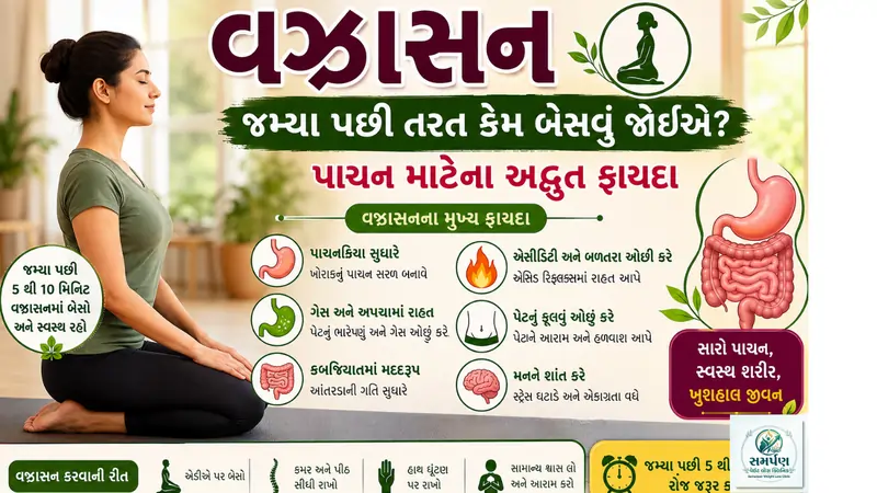 વજ્રાસન: જમ્યા પછી તરત કેમ બેસવું જોઈએ? પાચન માટેના ફાયદા.