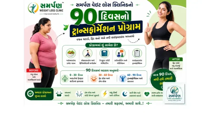 સમર્પણ વેઇટ લોસ ક્લિનિકનો ૯૦ દિવસનો ટ્રાન્સફોર્મેશન પ્રોગ્રામ શું છે?