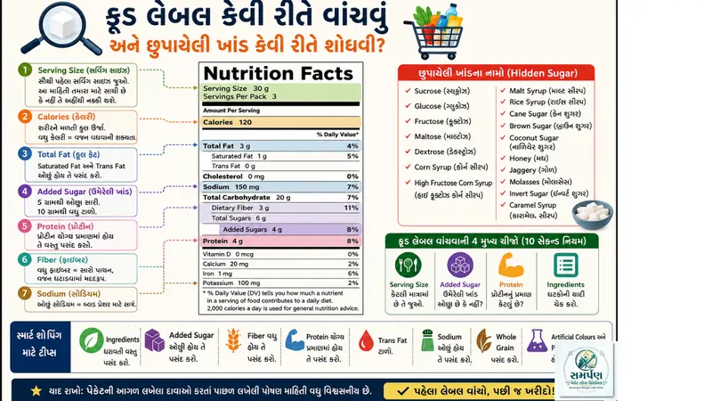સ્ક્રીન પ્રેઝન્ટેશન: ફૂડ લેબલ કેવી રીતે વાંચવું અને છુપાયેલી ખાંડ કેવી રીતે શોધવી?