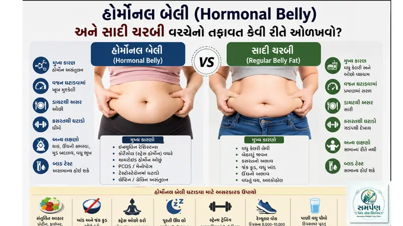 હોર્મોનલ બેલી (Hormonal Belly) અને સાદી ચરબી વચ્ચેનો તફાવત કેવી રીતે ઓળખવો?