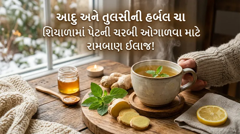 આદુ અને તુલસીની હર્બલ ચા શિયાળામાં પેટની ચરબી ઓગાળવા માટે રામબાણ ઈલાજ