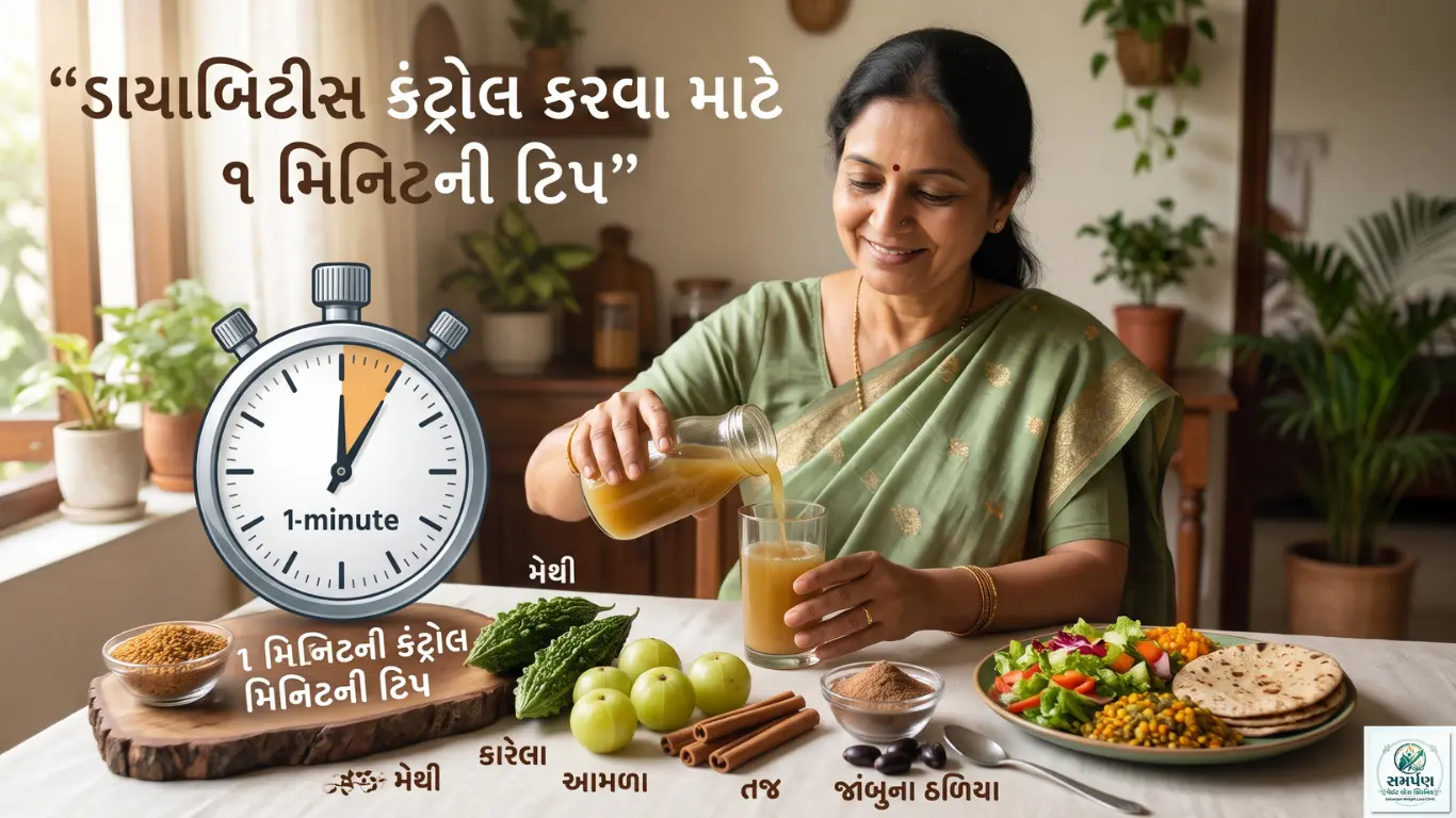 ડાયાબિટીસ કંટ્રોલ કરવા માટે ૧ મિનિટની ટિપ