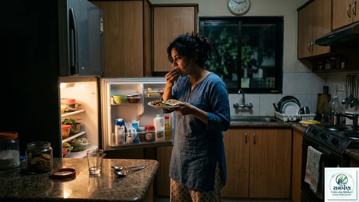 રાત્રિના સમયે ખાવાની અતિશય ઈચ્છા (Night Eating Syndrome) પર મનનો કાબૂ.